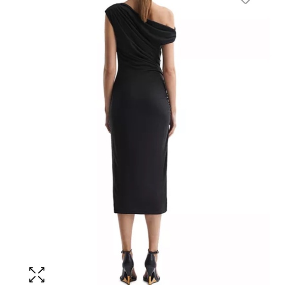 Reiss Fern Draped Bodycon midi dress - Picture 2 of 5